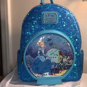 LOUNGEFLY Cinderella Snow Globe Sequin Backpack